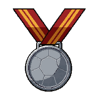 silver second place  on striped ribbon