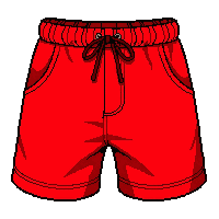 red athletic  with pocket