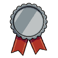 silver medal on ribbon  ancient weathered