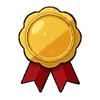 silver medal on ribbon  gleaming gold finish