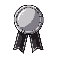silver medal on ribbon  simple elegant