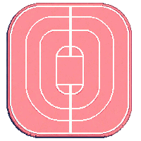 running track oval lanes red surface lines