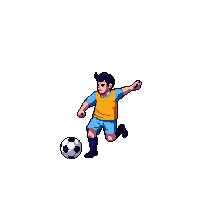 soccer player kicking ball uniform running