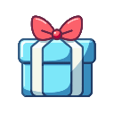 stickersearch 18443 gift blue silver large