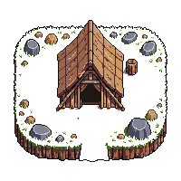 wooden camp tent