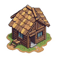 wooden hut