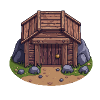 wooden mine entrance