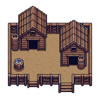 wooden barracks