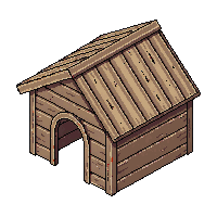 wooden doghouse