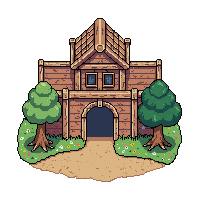 wooden gatehouse