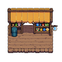 wooden market stall