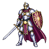 celestial paladin radiant shield blessed sword plate armor