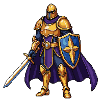 celestial paladin radiant shield blessed sword plate armor
