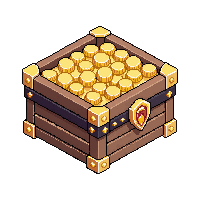 dragon hoard gold chest common wooden banded iron simple