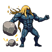 elemental familiar earth golem attacking rock throw boulder