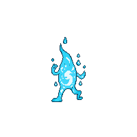 elemental familiar water wisp walking following flowing