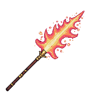 enchanted spear fire enchantment blazing tip flame trail