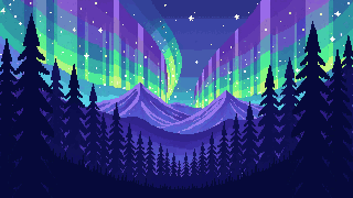 mystic forest parallax layer 1 distant mountains aurora