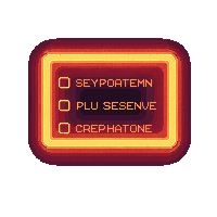 cyberpunk neon dropdown menu ui element orange amber glow