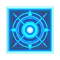 cyberpunk neon quest tracker ui element cyan blue glow