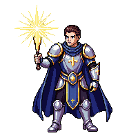 starter hero cleric holy mace armor divine cast heal aura