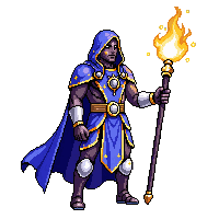 starter hero mage staff robes magical cast spell arcane