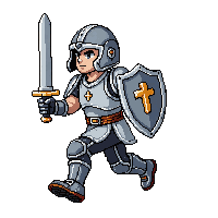 starter hero warrior sword shield plate armor run cycle
