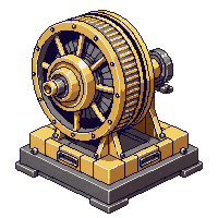 steampunk machinery clockwork motor gold plated luxurious