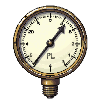 steampunk machinery pressure gauge pristine new brass face