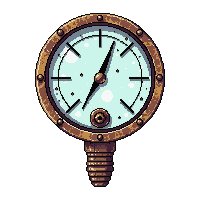 steampunk machinery pressure gauge rusted corroded stuck