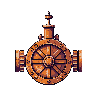steampunk machinery steam valve wheel rusted corroded stuck