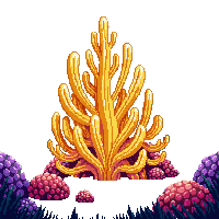 underwater kingdom coral tube yellow cluster vertical