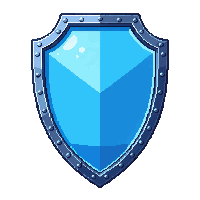 shield bar cyan defense icon armored frame thick