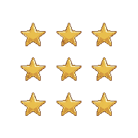 star rating five stars filled golden review