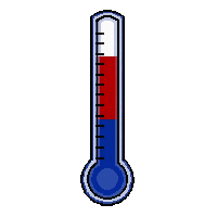 temperature gauge red hot cold blue thermometer