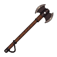 rusted double axe