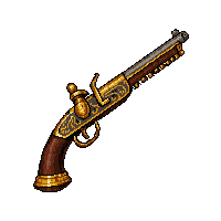 golden flintlock pistol