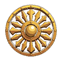 golden round shield