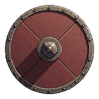 rusted round shield