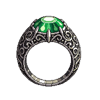 wizard ring silver green gem ornate band